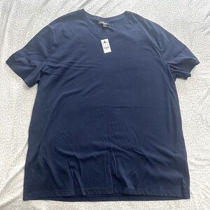 Express Men's Navy Blue V-Neck T-Shirt